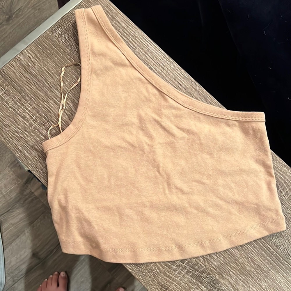 Nude one strap tank top